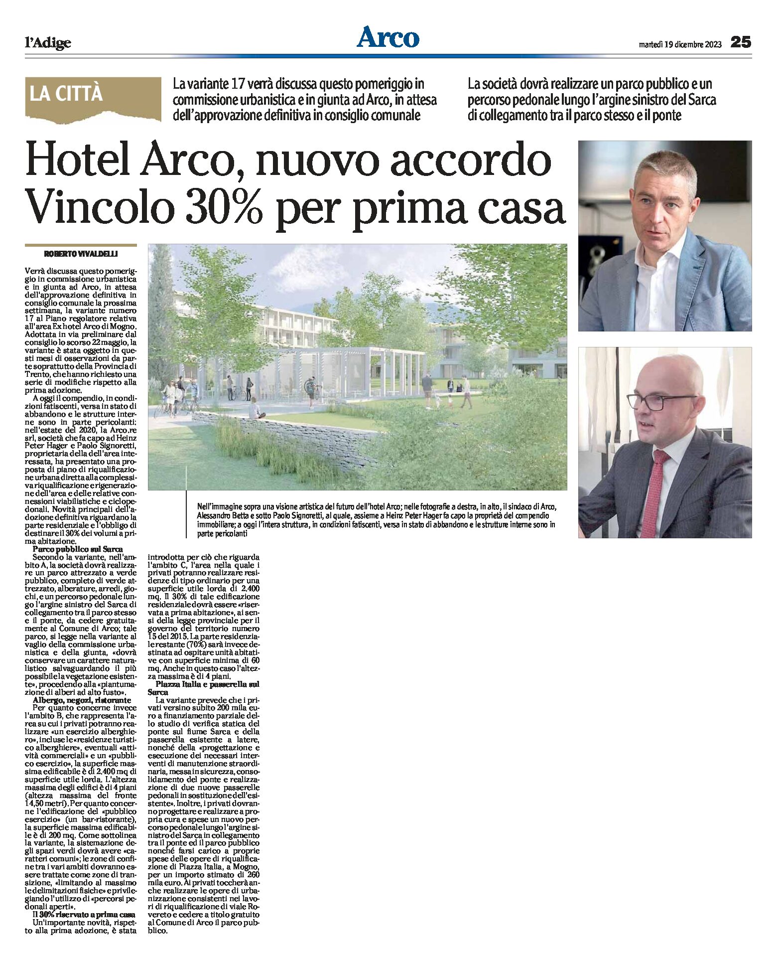 Hotel Arco: nuovo accordo, vincolo 30% per prima casa