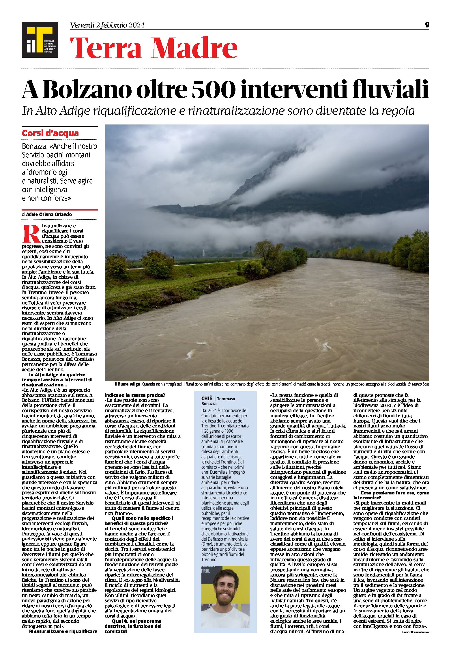 Bolzano: oltre 500 interventi fluviali. Rinaturalizzazione e riqualificazione dei corsi d’acqua
