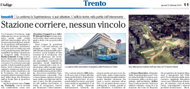 Trento, stazione corriere: nessun vincolo, la Soprintendenza conferma che si può abbattere