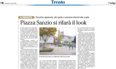 Trento: piazza Sanzio sarà rifatta. Approvato il progetto esecutivo