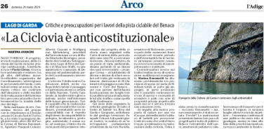 Lago di Garda: la Ciclovia è anticostituzionale