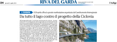 Ciclovia del Garda: il 20 aprile a Riva grande manifestazione, tutto il lago contro il progetto