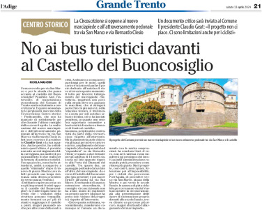 Trento: no ai bus turistici davanti al Castello del Buonconsiglio