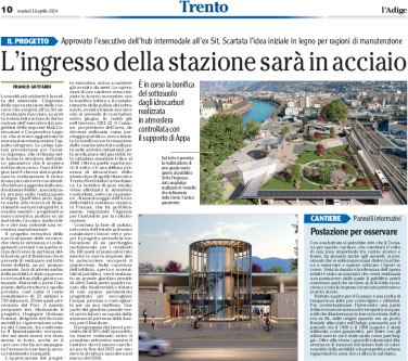 Trento: approvato l’esecutivo dell’hub intermodale all’ex Sit. L’ingresso della stazione sarà d’acciaio