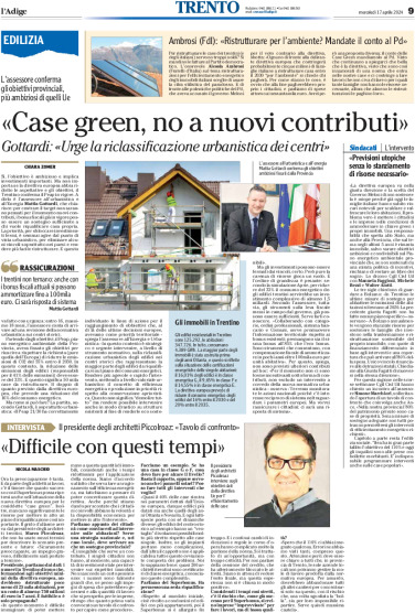Trento, edilizia: case green, no a nuovi contributi