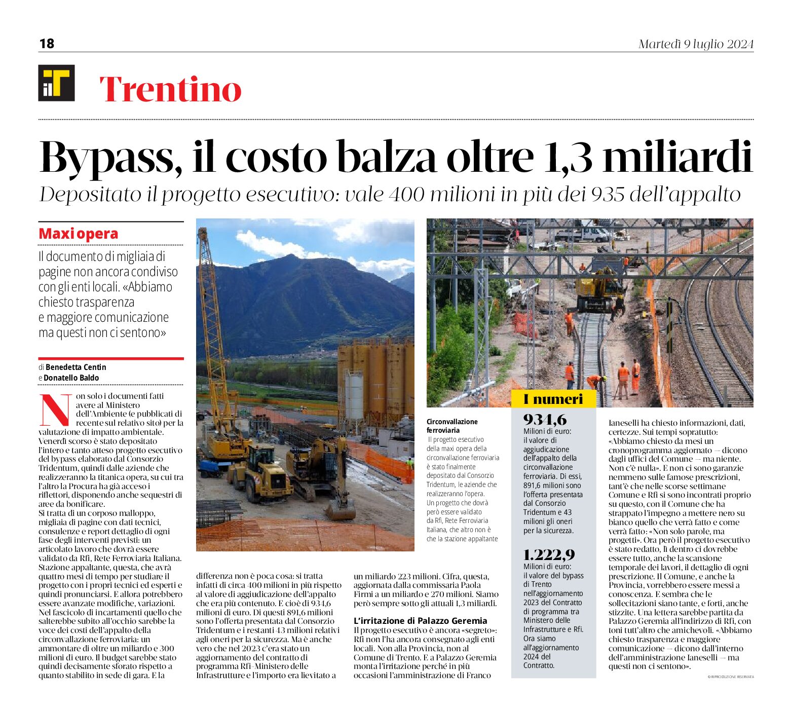 Trento, bypass: il costo balza oltre 1,3 miliardi
