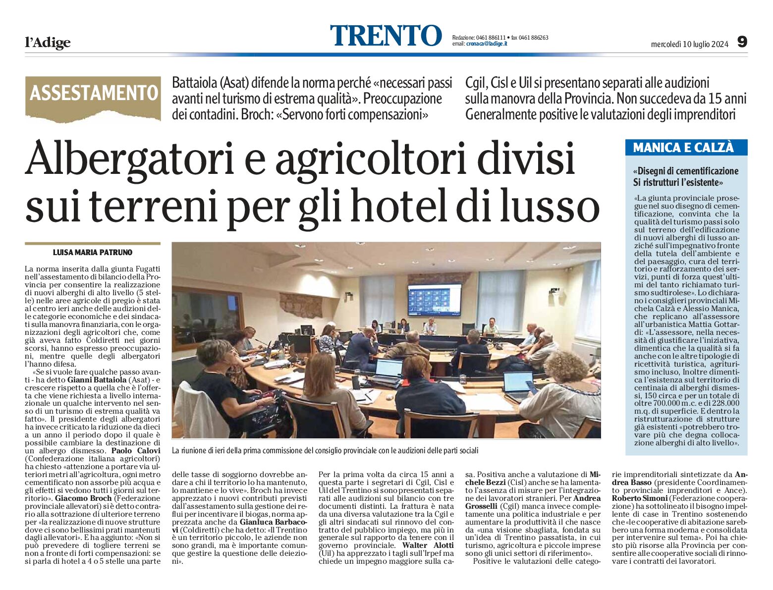 Trento: albergatori e agricoltori divisi sui terreni per gli hotel di lusso