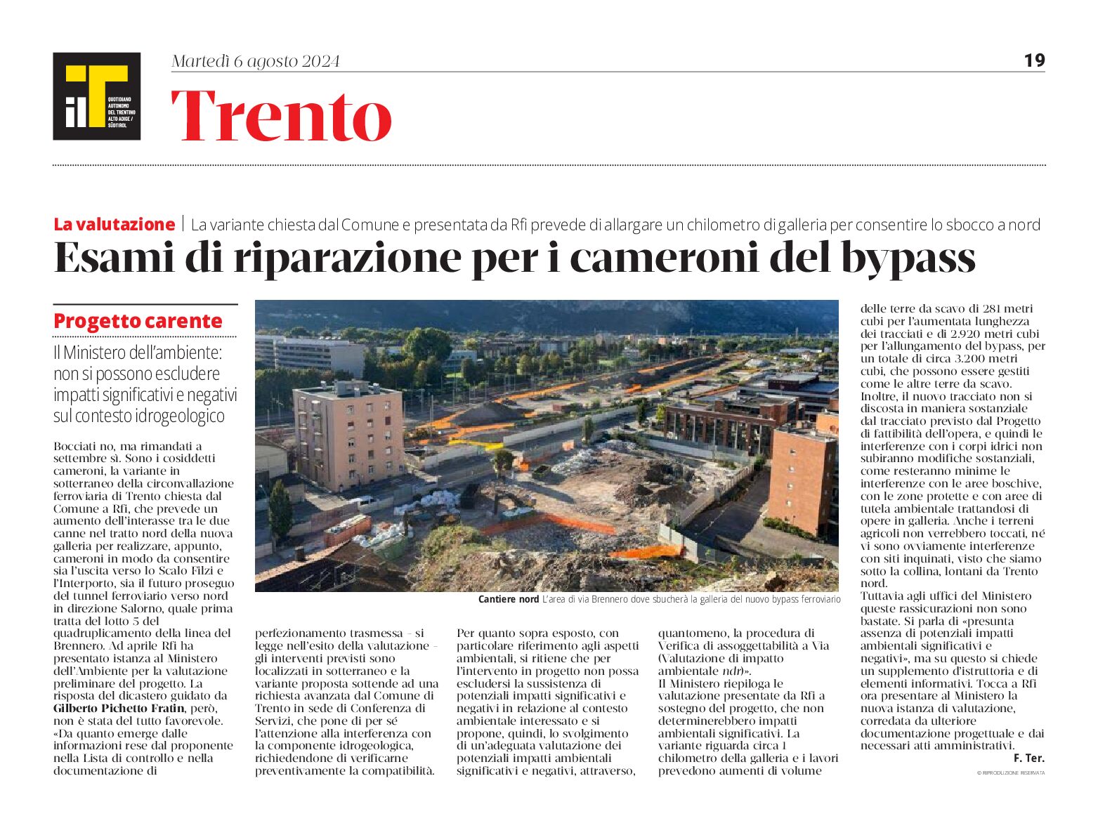 Trento nord: i cameroni del bypass, progetto carente