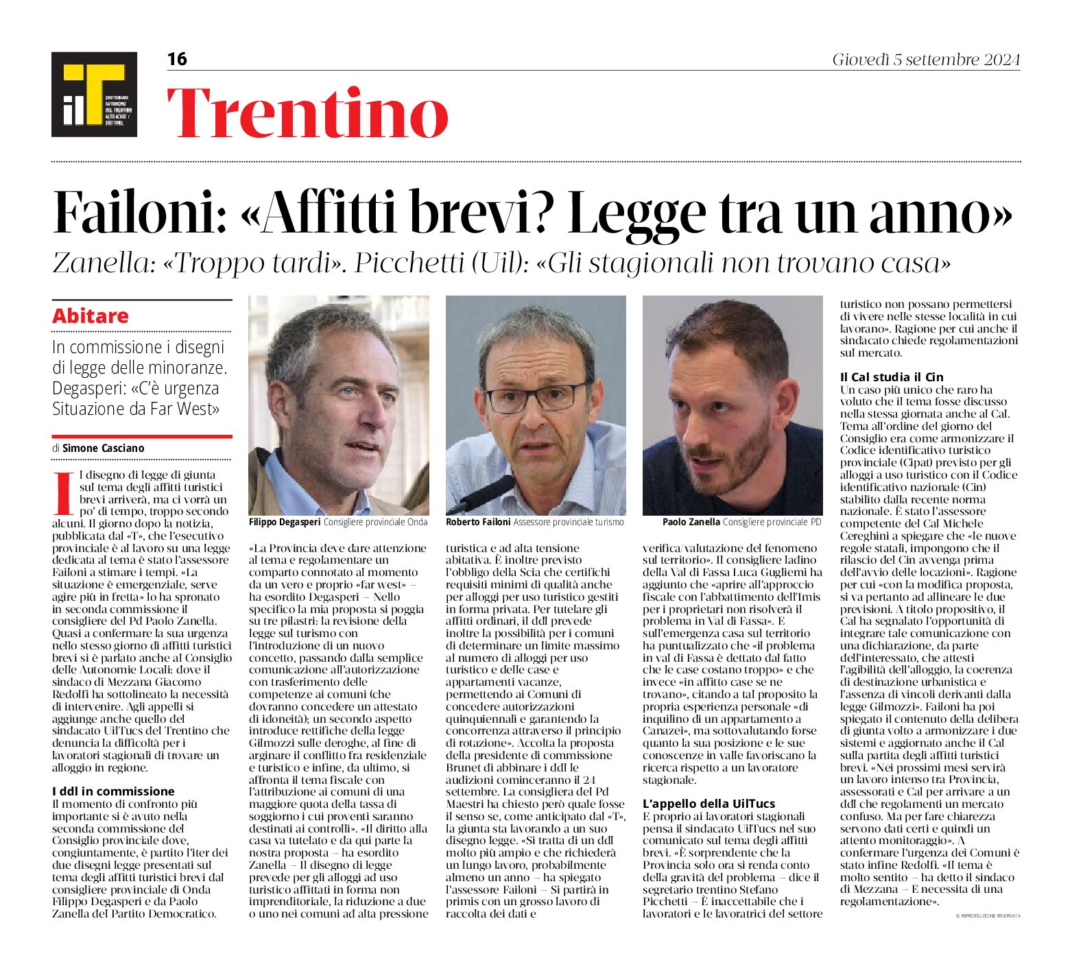 Failoni: “affitti brevi? legge tra un anno”. Troppo tardi