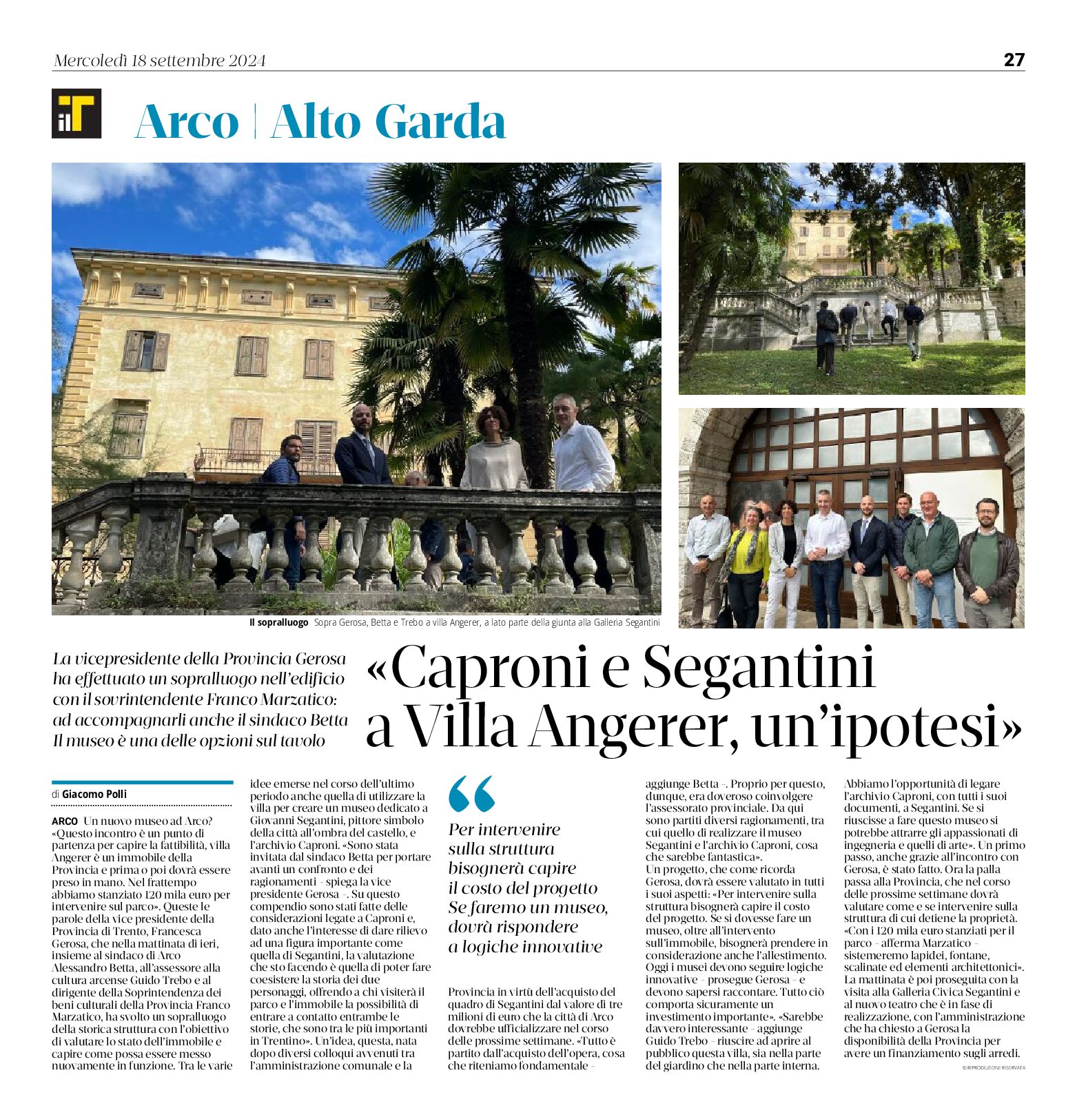 Arco: Caproni e Segantini a villa Angerer un’ipotesi