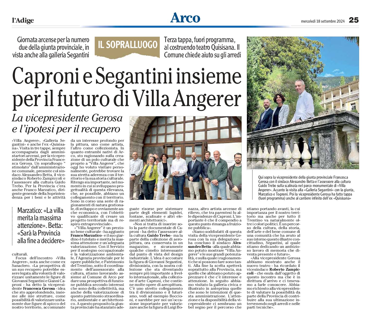 Arco, Villa Angerer: Caproni e Segantini insieme