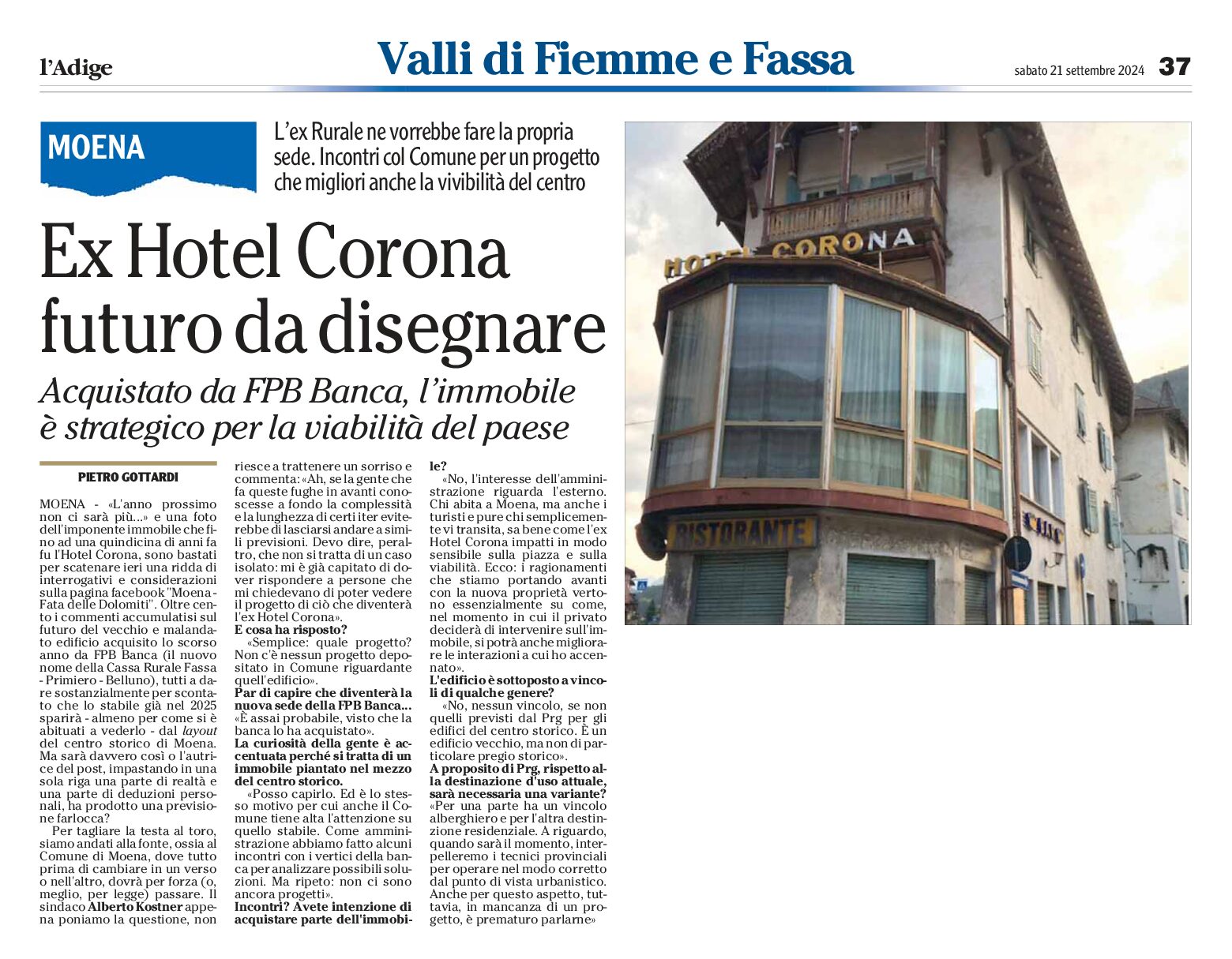 Ex Hotel Corona: futuro da disegnare