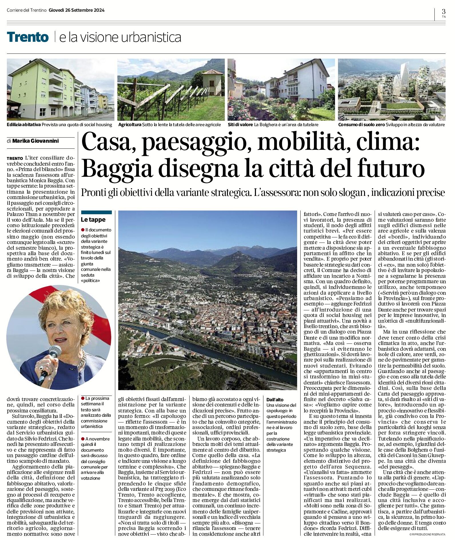 Trento: Baggia disegna la città del futuro. Casa, paesaggio, mobilità, clima