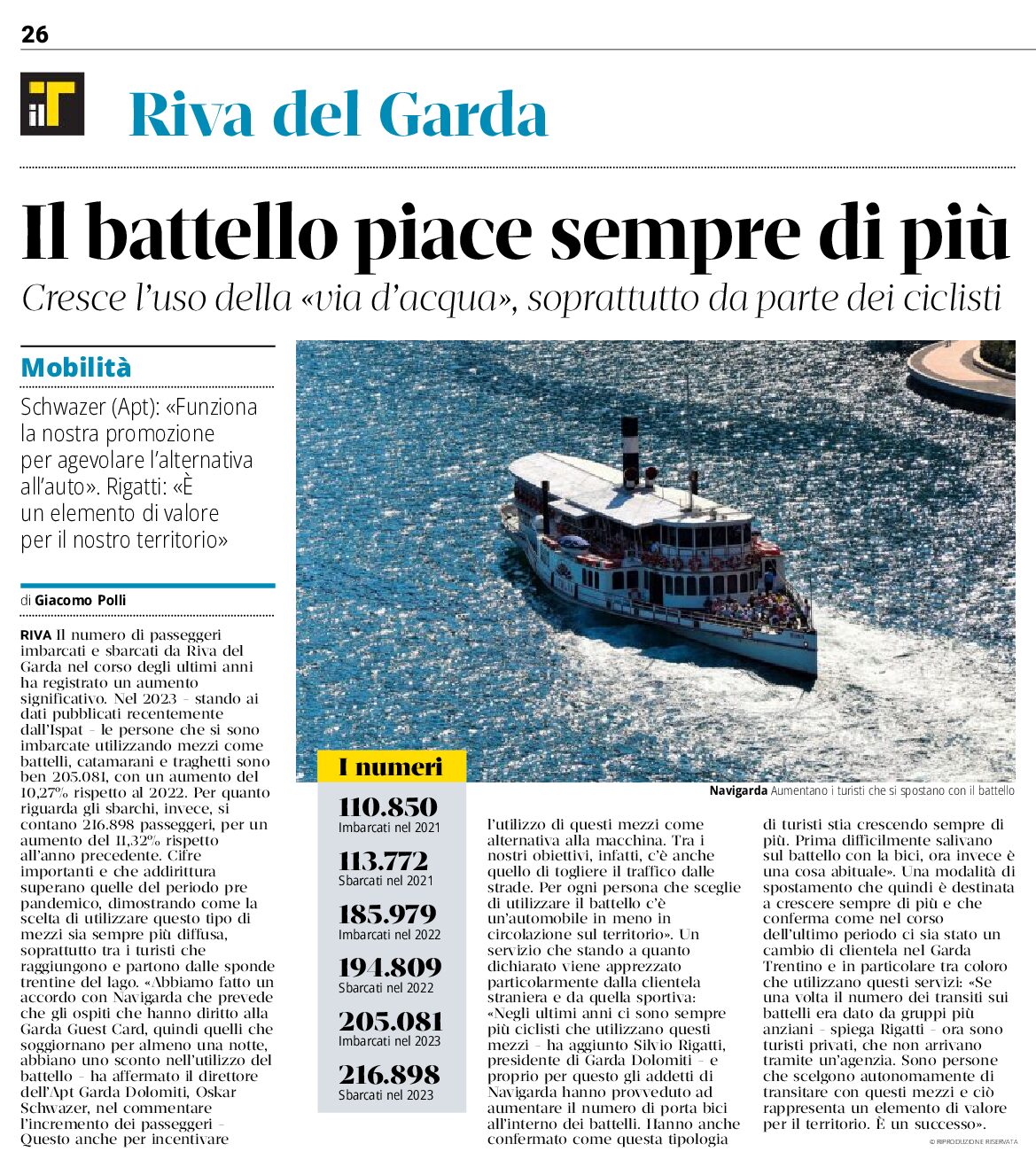 Riva del Garda: il battello piace sempre di più