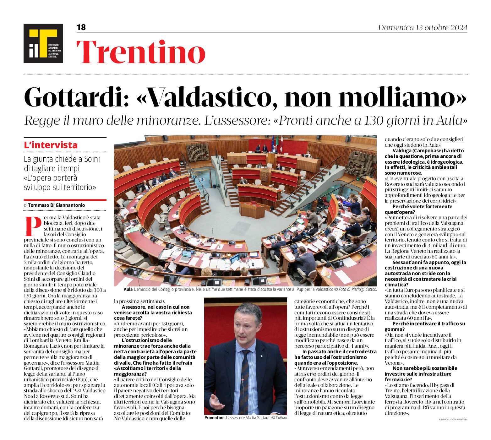 Valdastico: Gottardi “non molliamo”