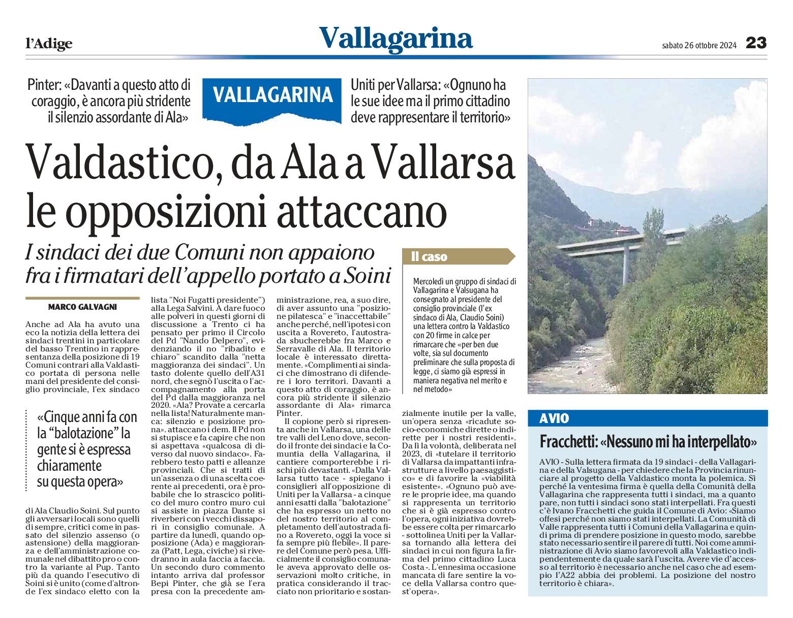 A31 Valdastico: Vallagarina, da Ala a Vallarsa le opposizioni attaccano