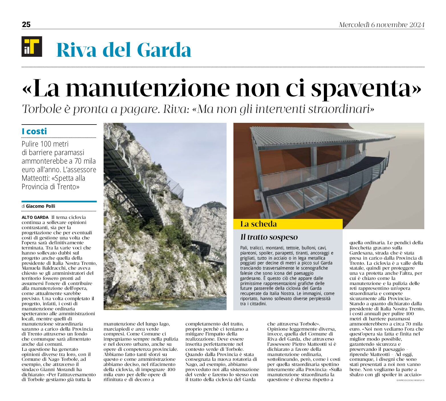 Alto Garda, ciclovia: la manutenzione non ci spaventa