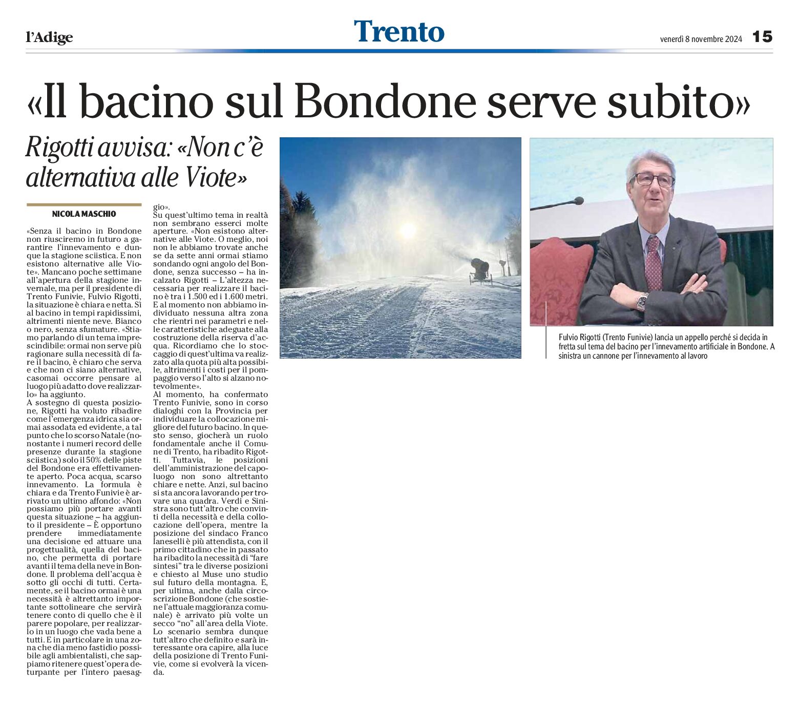 Bacino sul Bondone: serve subito e non ci sono alternative alle Viote