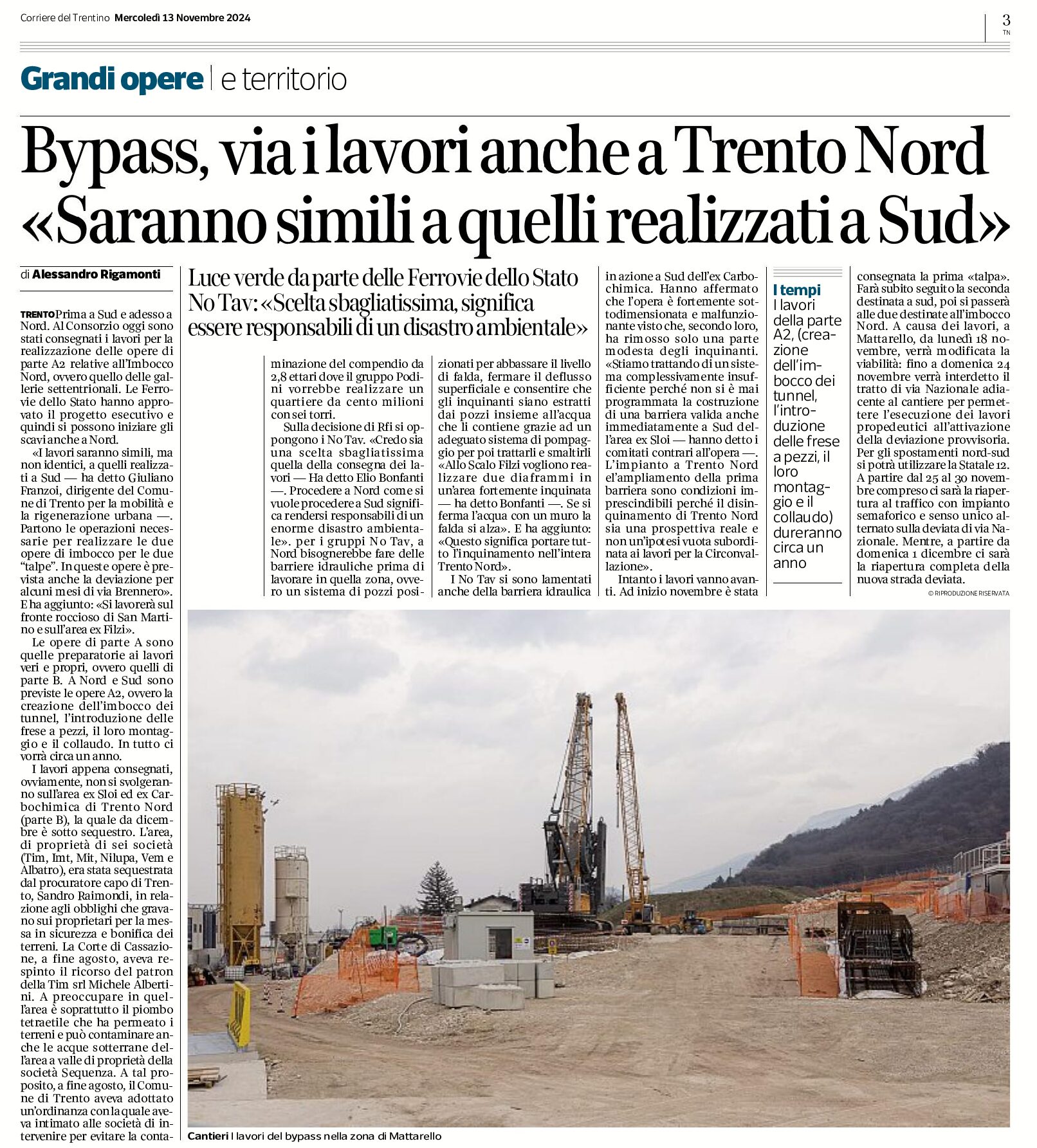 Bypass: via i lavori anche a Trento Nord