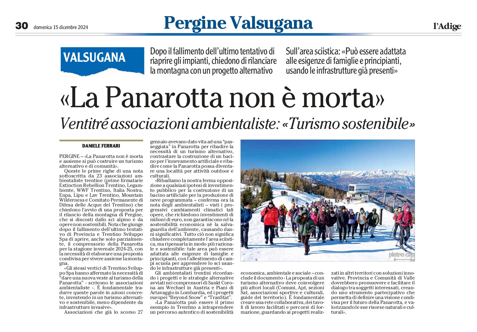 Pergine: la Panarotta non è morta