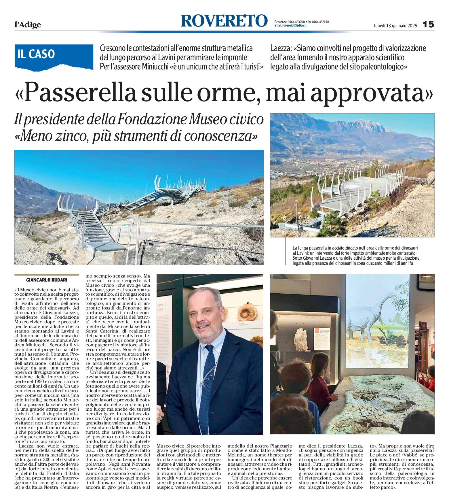 Lavini: Fondazione Museo Civico “passerella sulle orme  mai approvata”