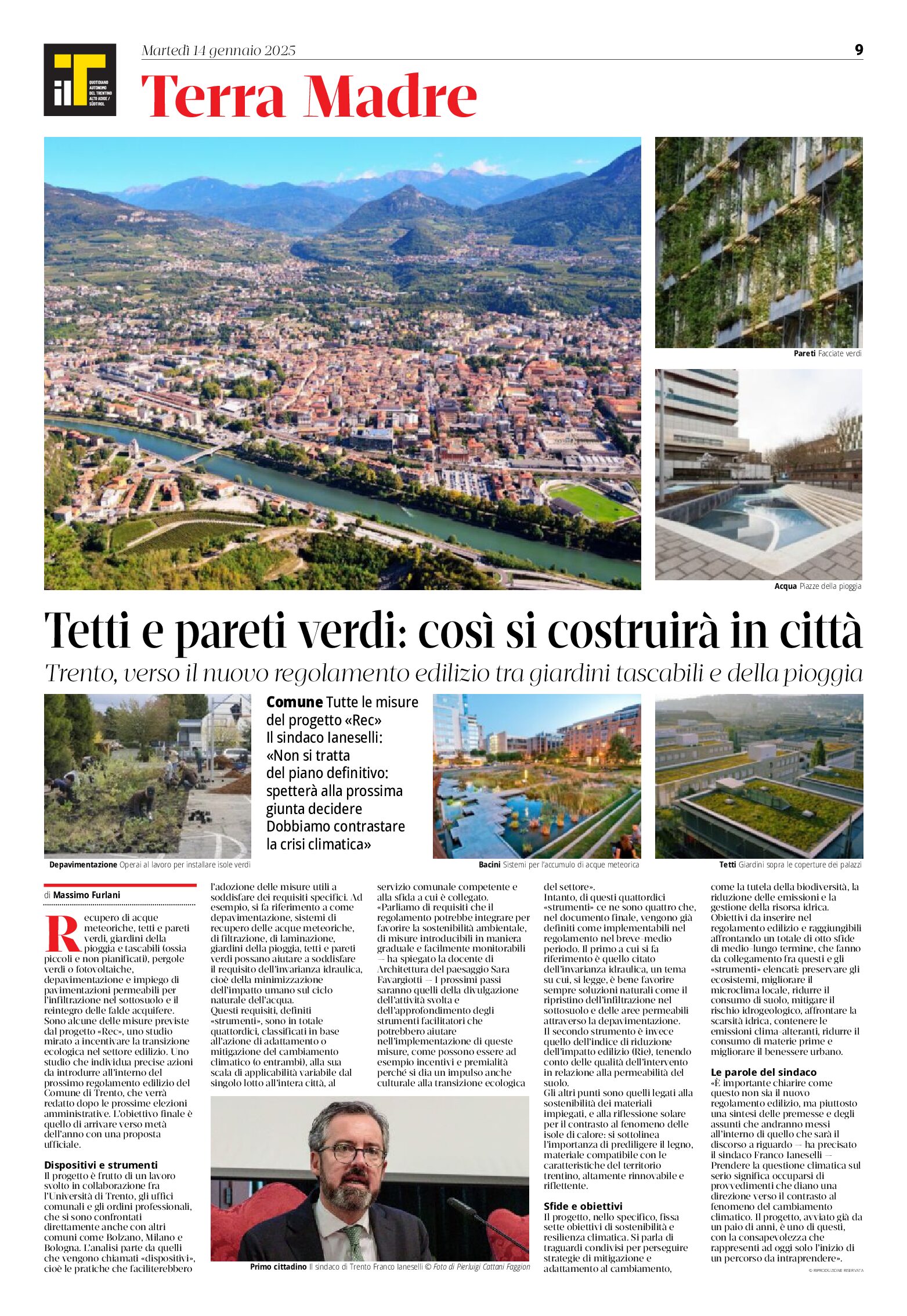 Trento, tetti e pareti verdi: così si costruirà in città