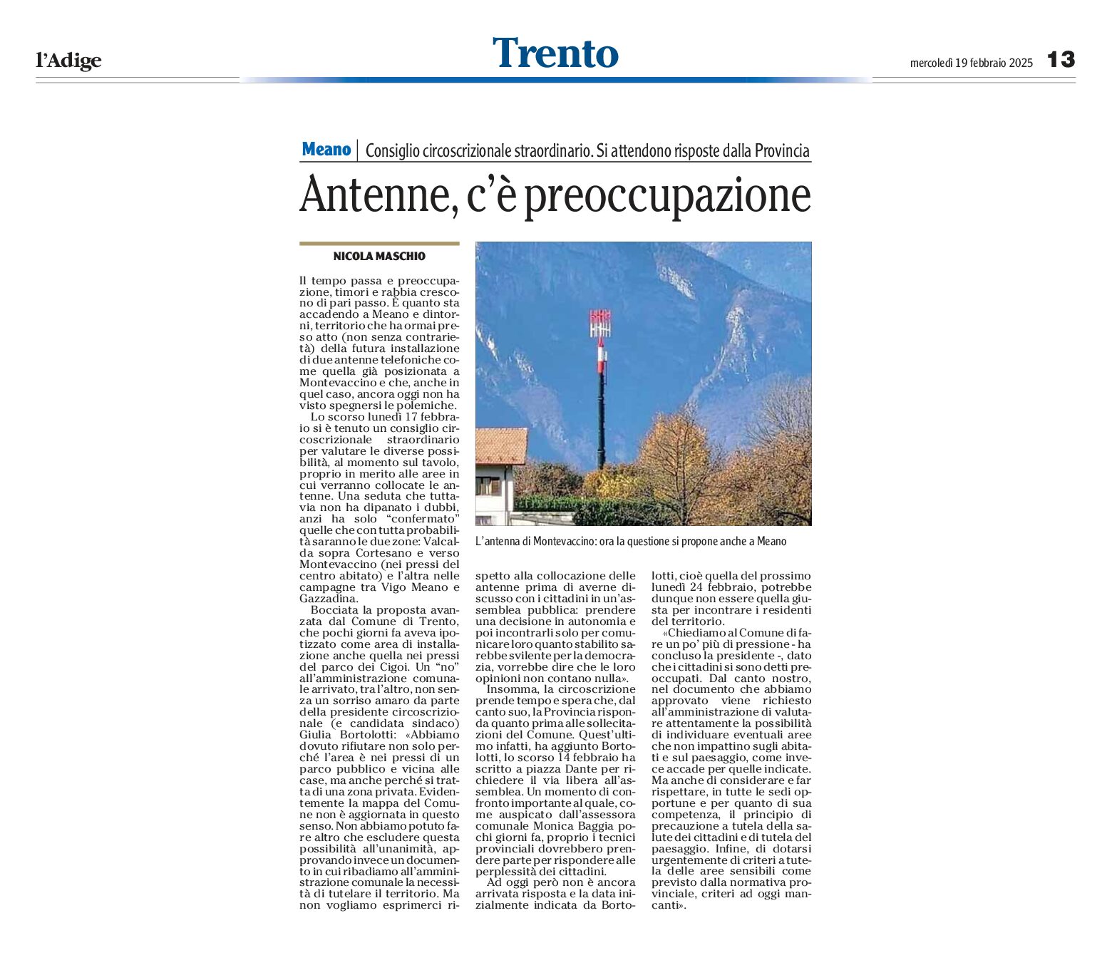 Preoccupazione per le antenne telefoniche