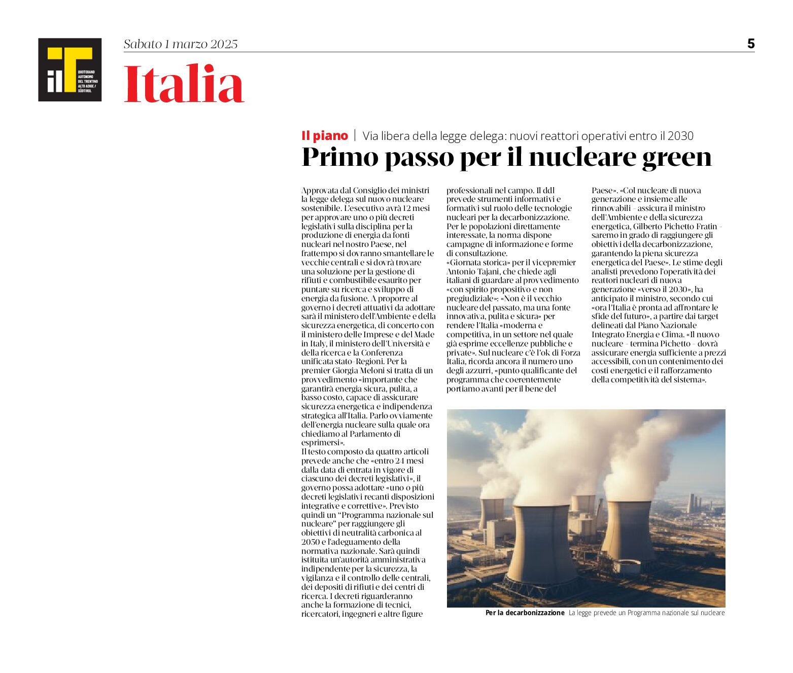 Italia: primo passo verso il nucleare green