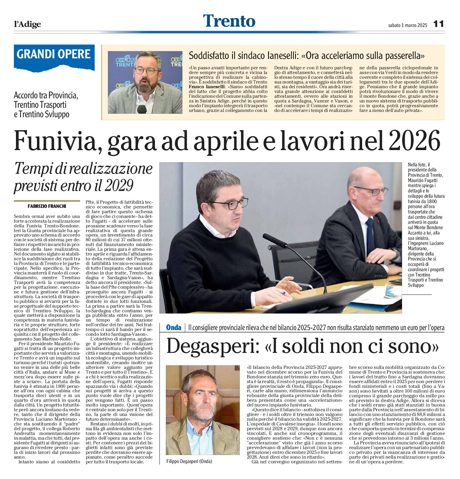 Funivia del Bondone: gara ad aprile, lavori nel 2026