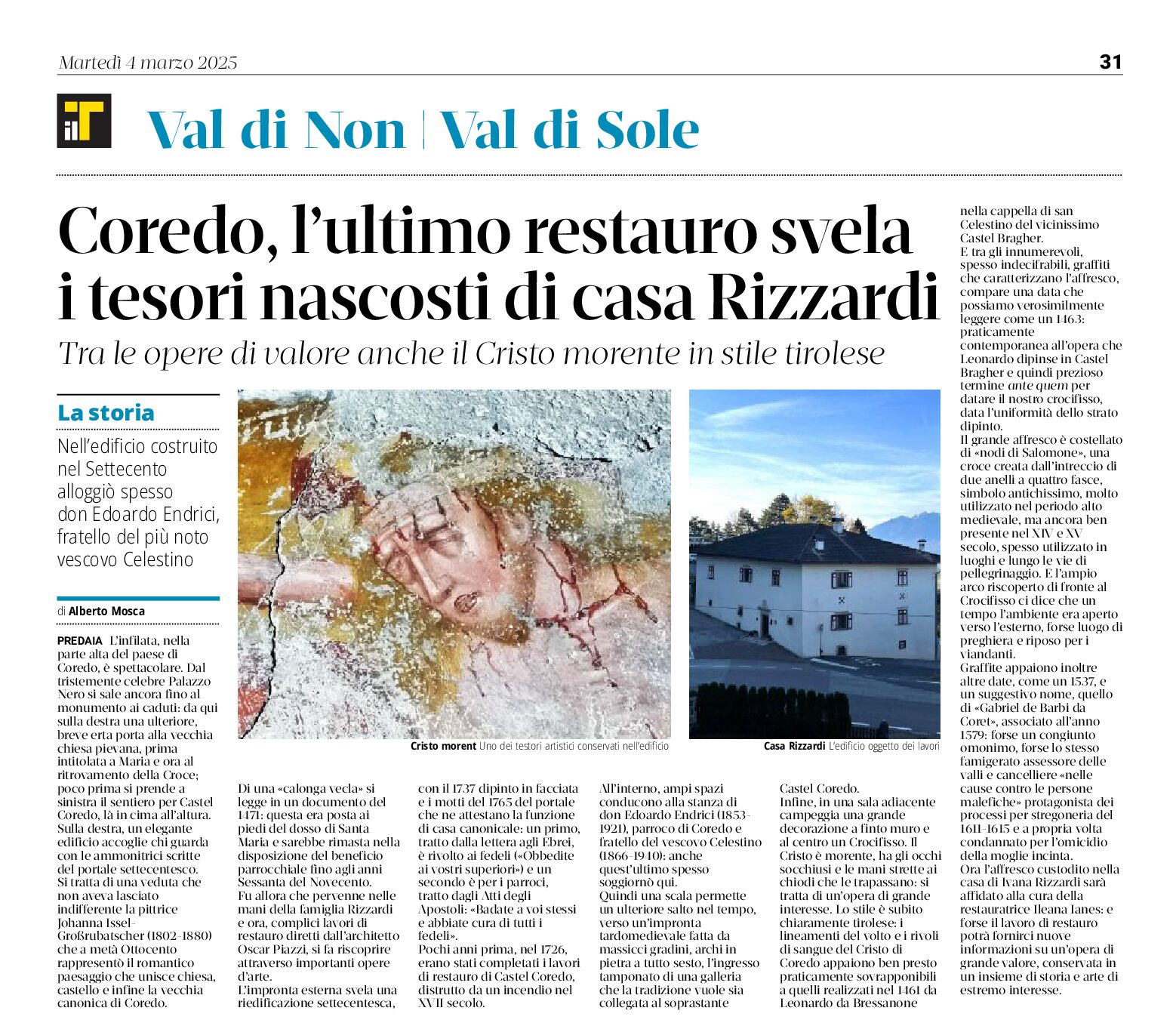 Coredo, tesori nascosti nel restauro di casa Rizzardi