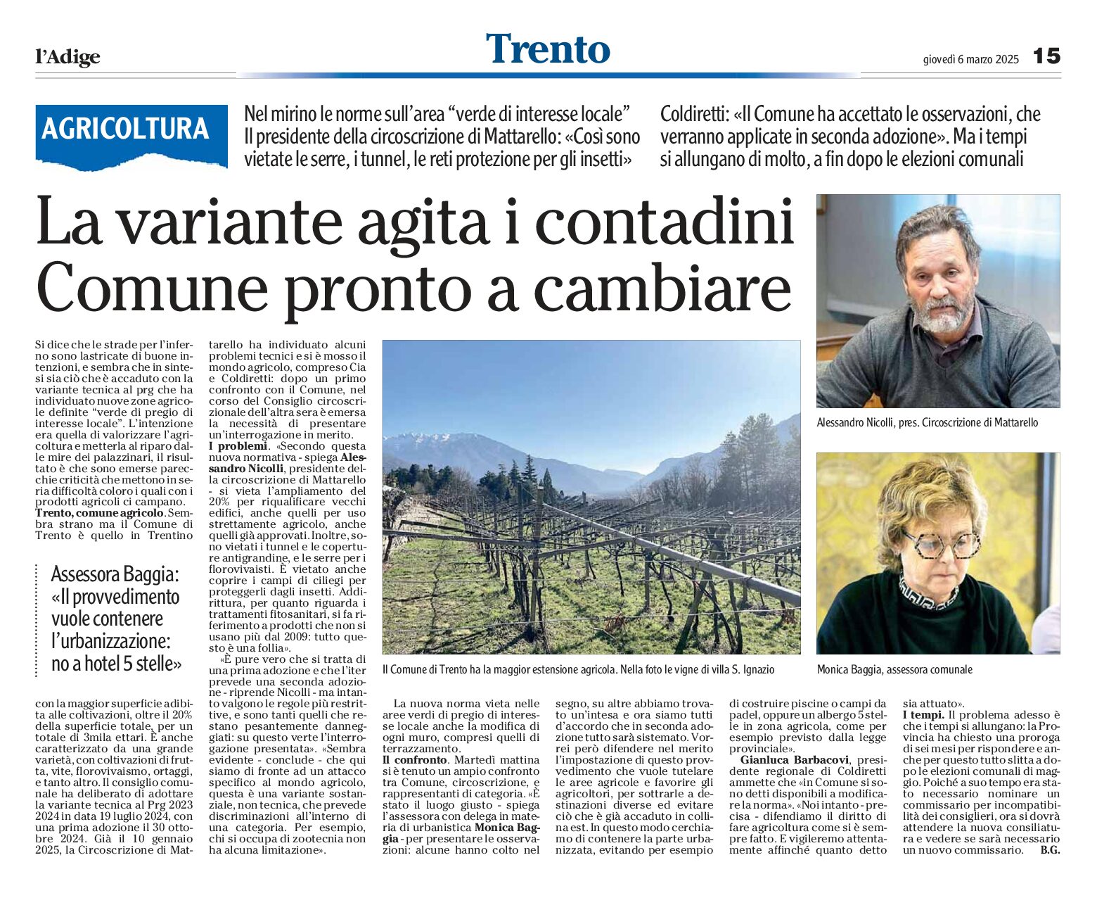 Variante PRG di Trento e aree agricole