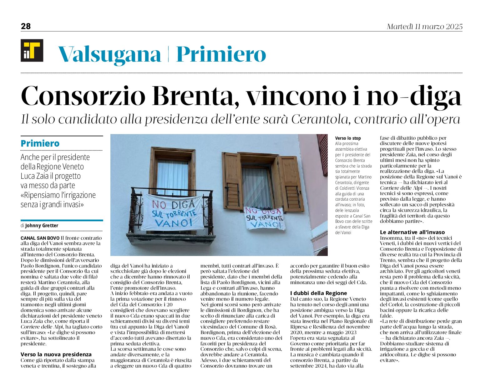 Consorzio del Brenta, vincono i no-diga