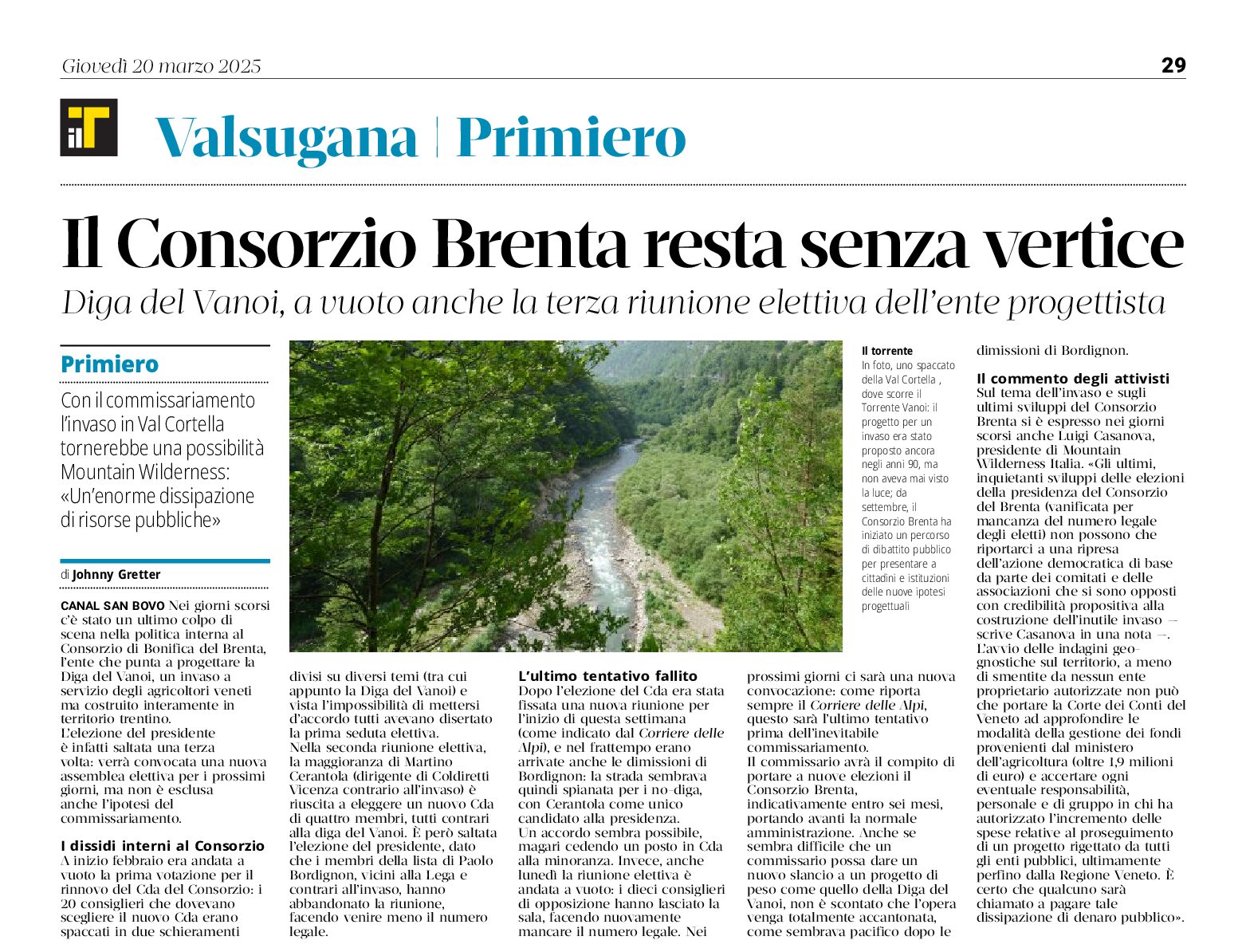 Consorzio del Brenta senza vertice